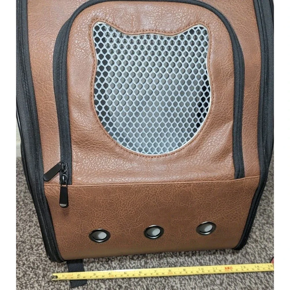 Brown Cat Dog Backpack with Vented Space Backpack NWOT